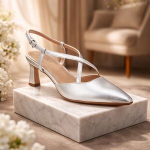 Naturalizer Silver Slingback Heels